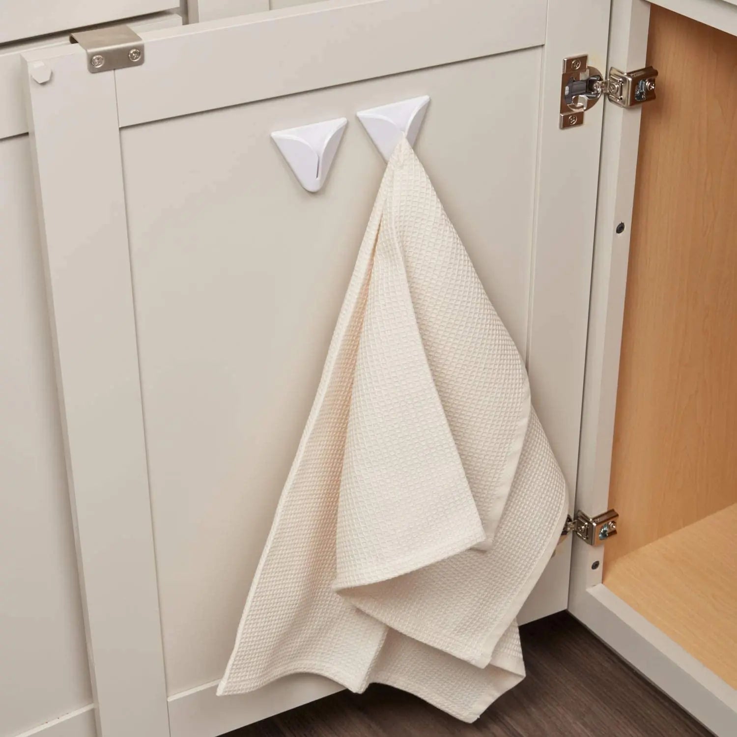 Self-Adhesive Dish Towel Holder for Kitchen - Pack of 2, White pattanaustralia